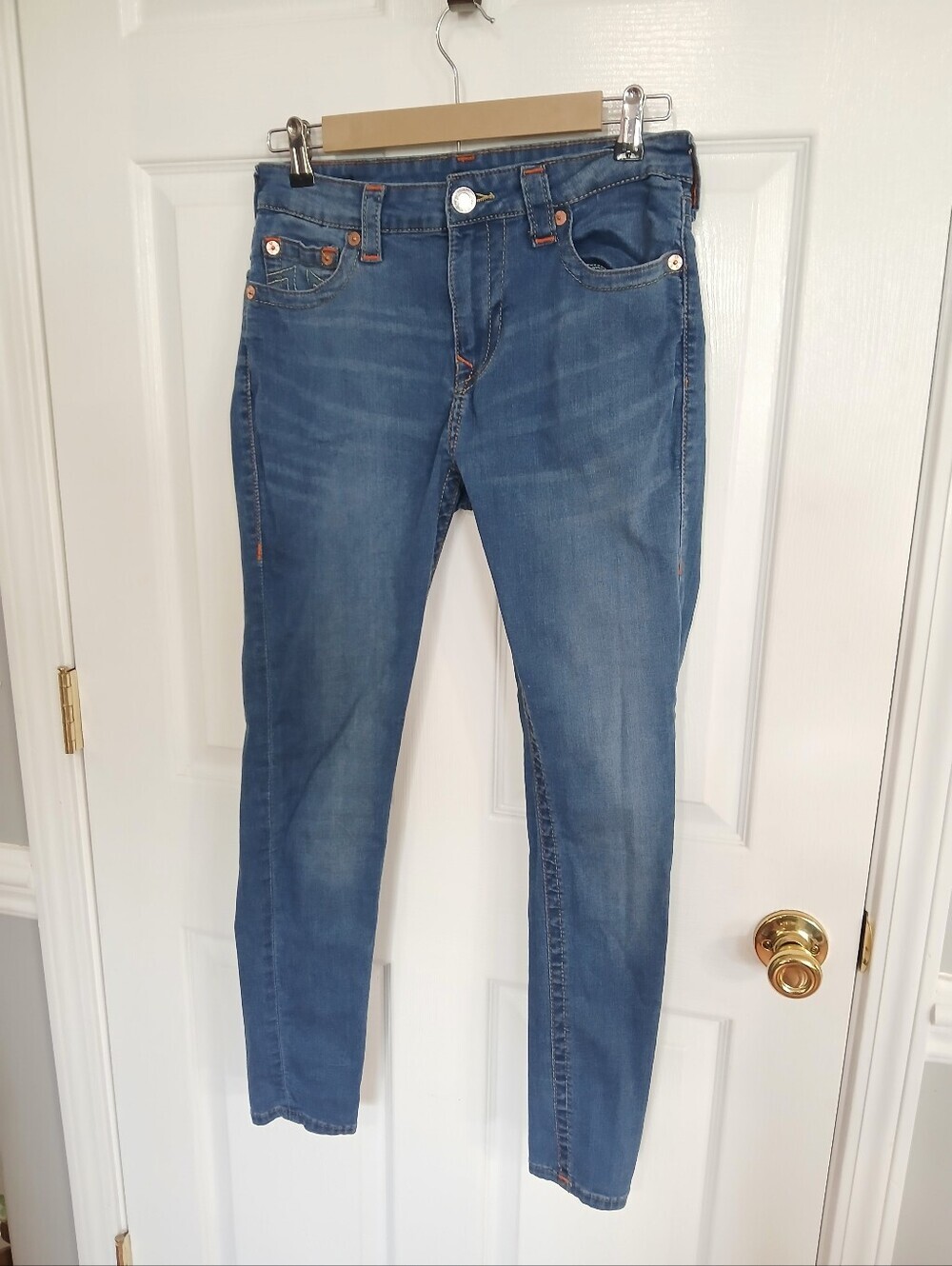 True Religion Women's Medium BlueJennie Curvy Midrise Skinny Jeans Streetwear